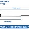 PW200 G, vérin électromécanique 24V