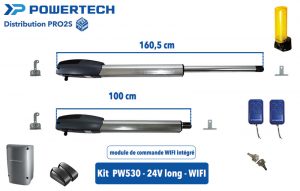 Kit Powertech PW530 - 24V long - WIFI - motorisation de portail 2 vantaux