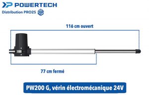 PW200 G, vérin électromécanique 24V
