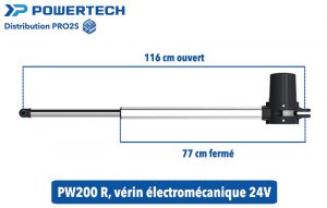 PW200 R, vérin électromécanique 24V