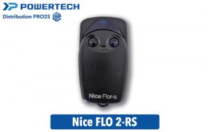 Telecommande Nice FLO 2-RS noire avec 2 touches, piles incluses